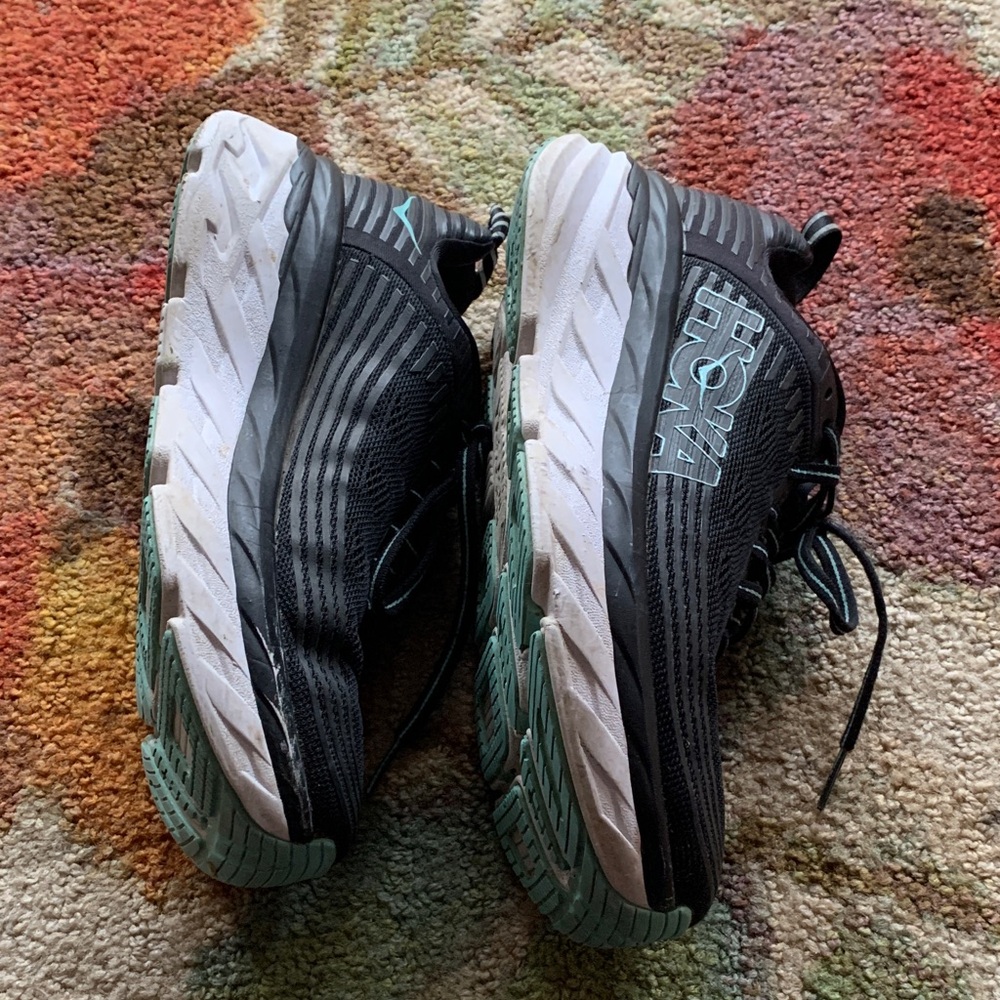 Hoka One One Black and White Women's Shoes - Picture 5 of 5